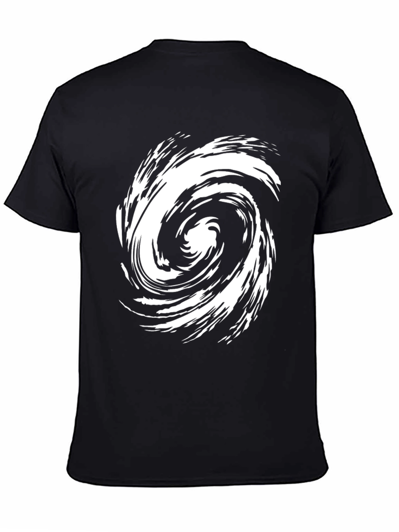 Abstract Swirl Graphic Tee - Casual Black T-Shirt