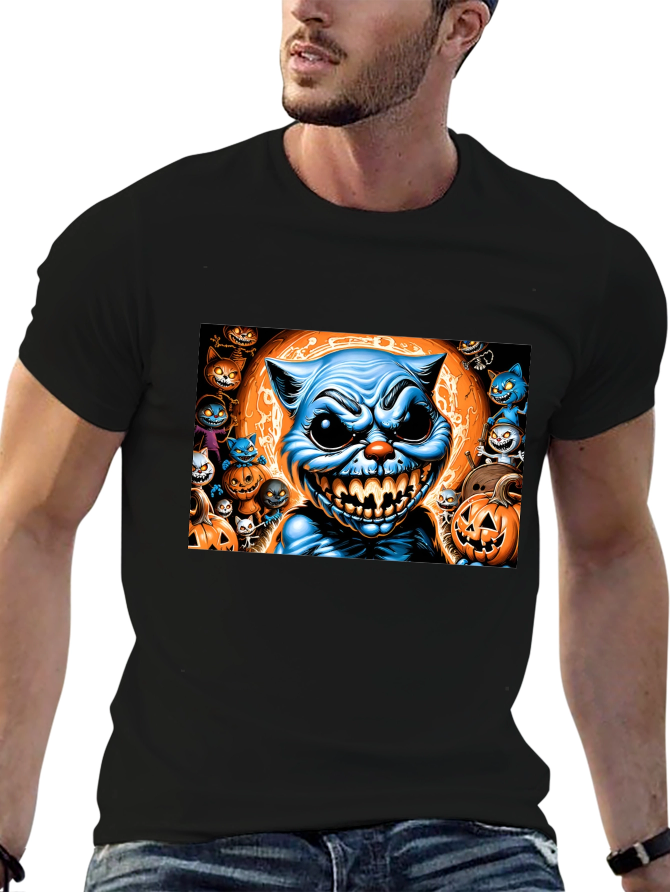Halloween Cat Graphic Tee