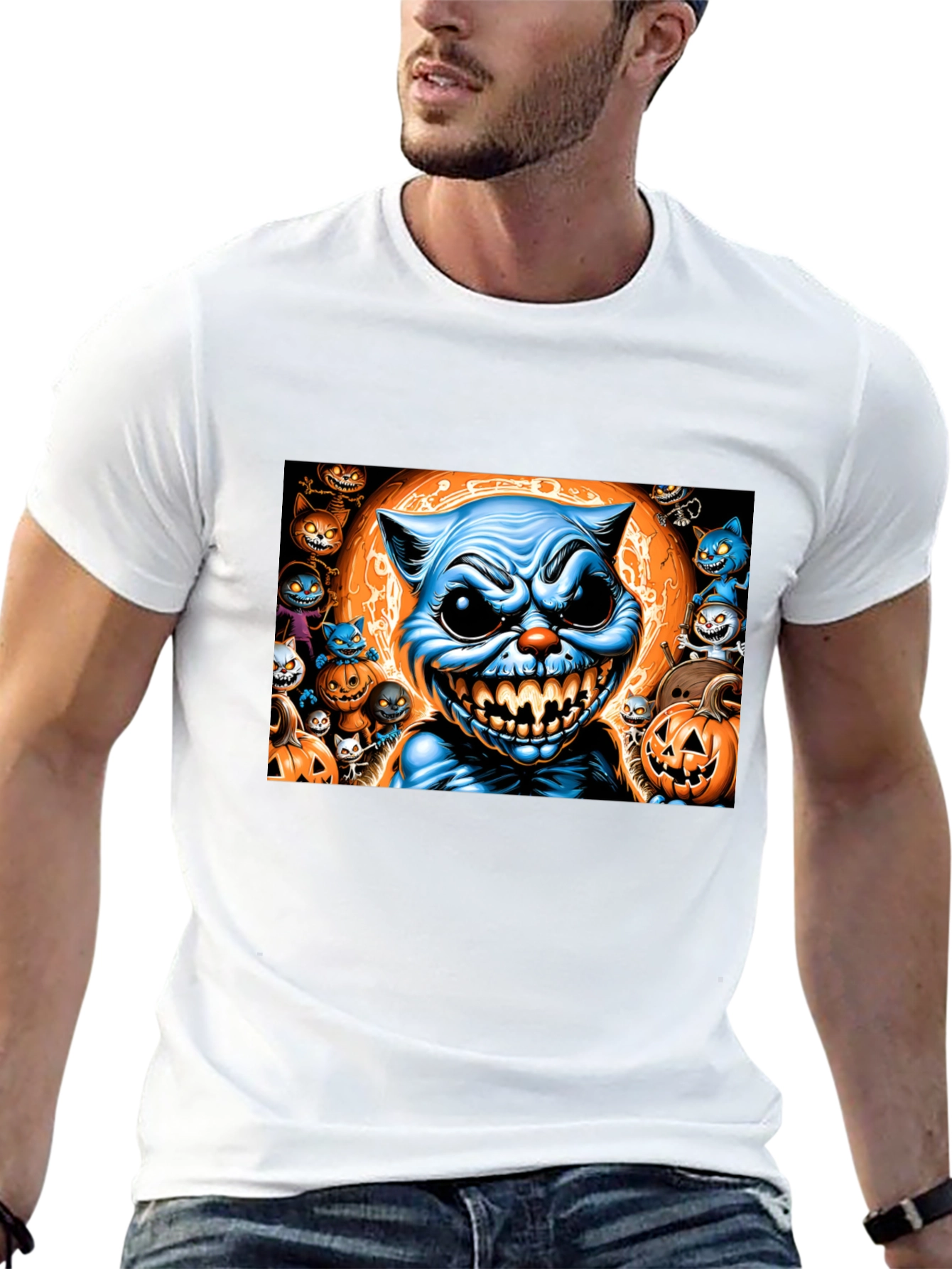 Halloween Cat Graphic Tee