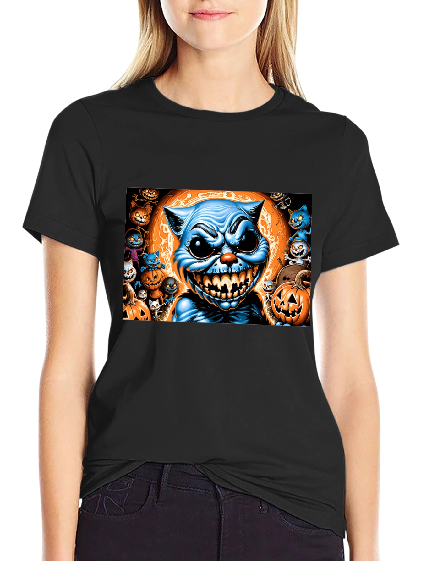 Halloween Cat Graphic Tee