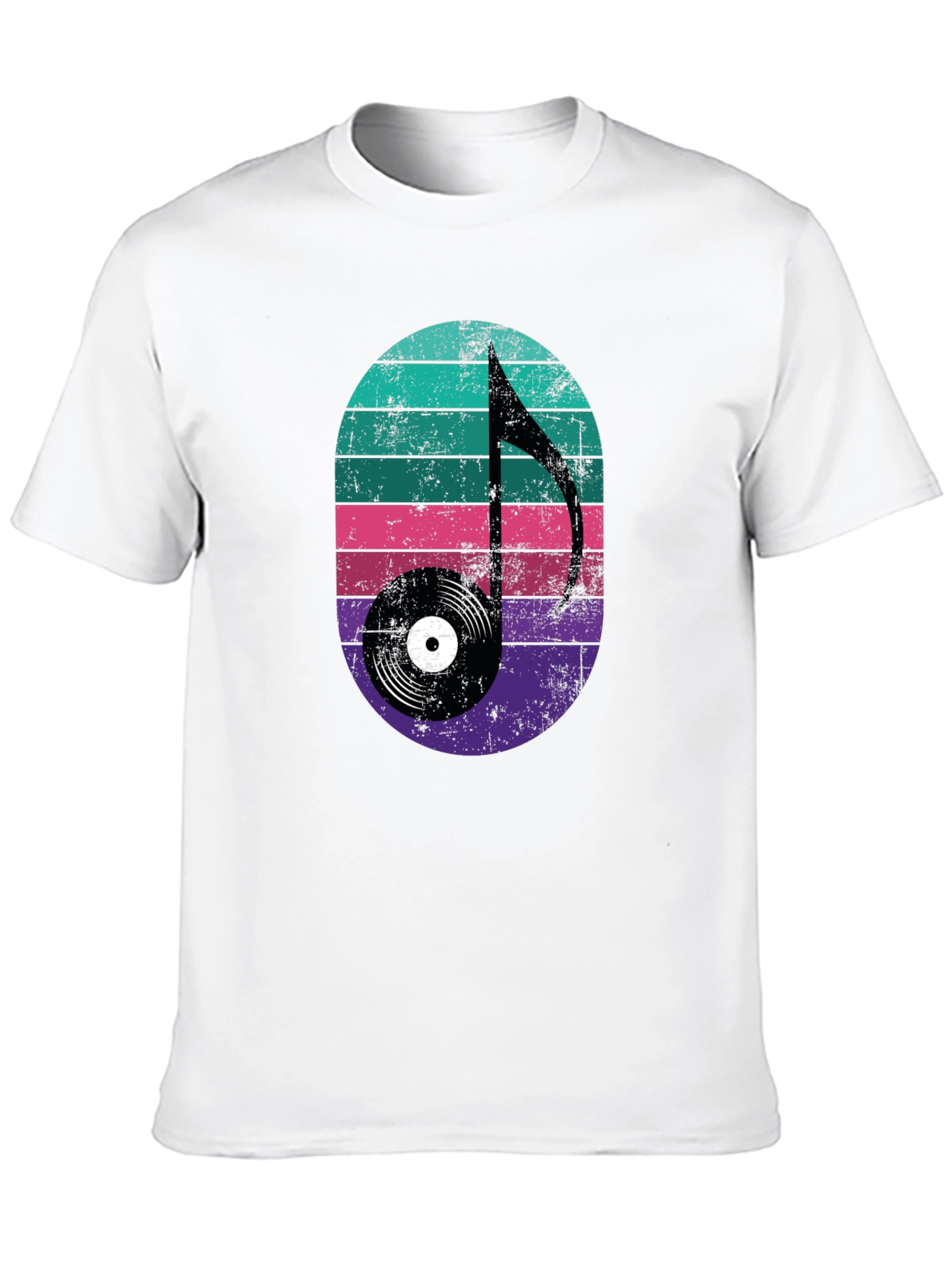 Retro Music Note Record Graphic Tee