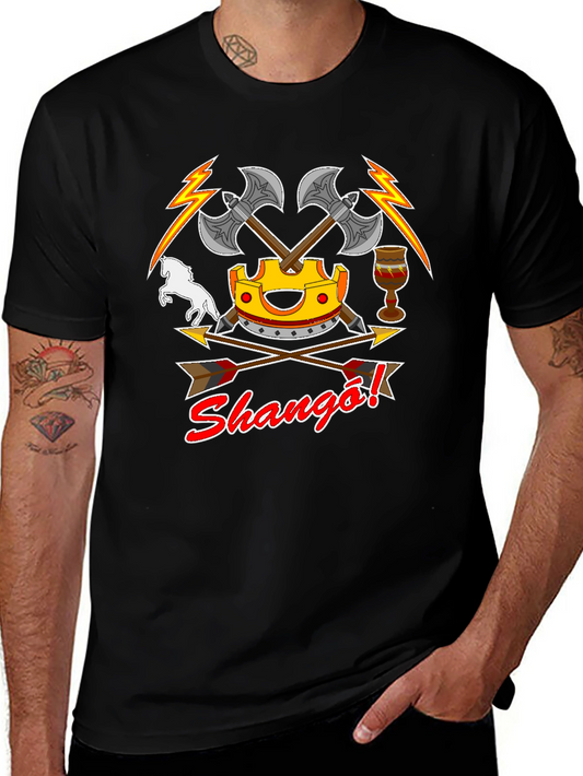 Shango T-Shirt - Axes Crown and African Deity Graphic Tee