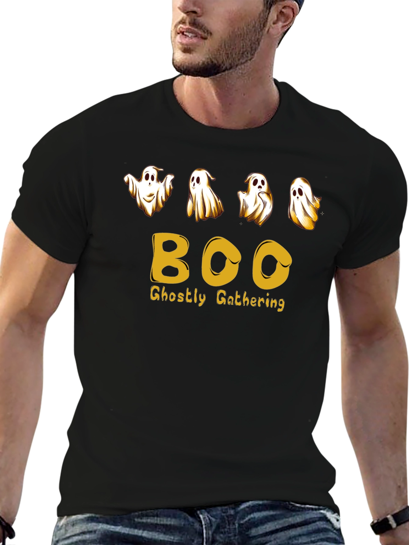 Halloween Ghostly Gathering Black T-Shirt