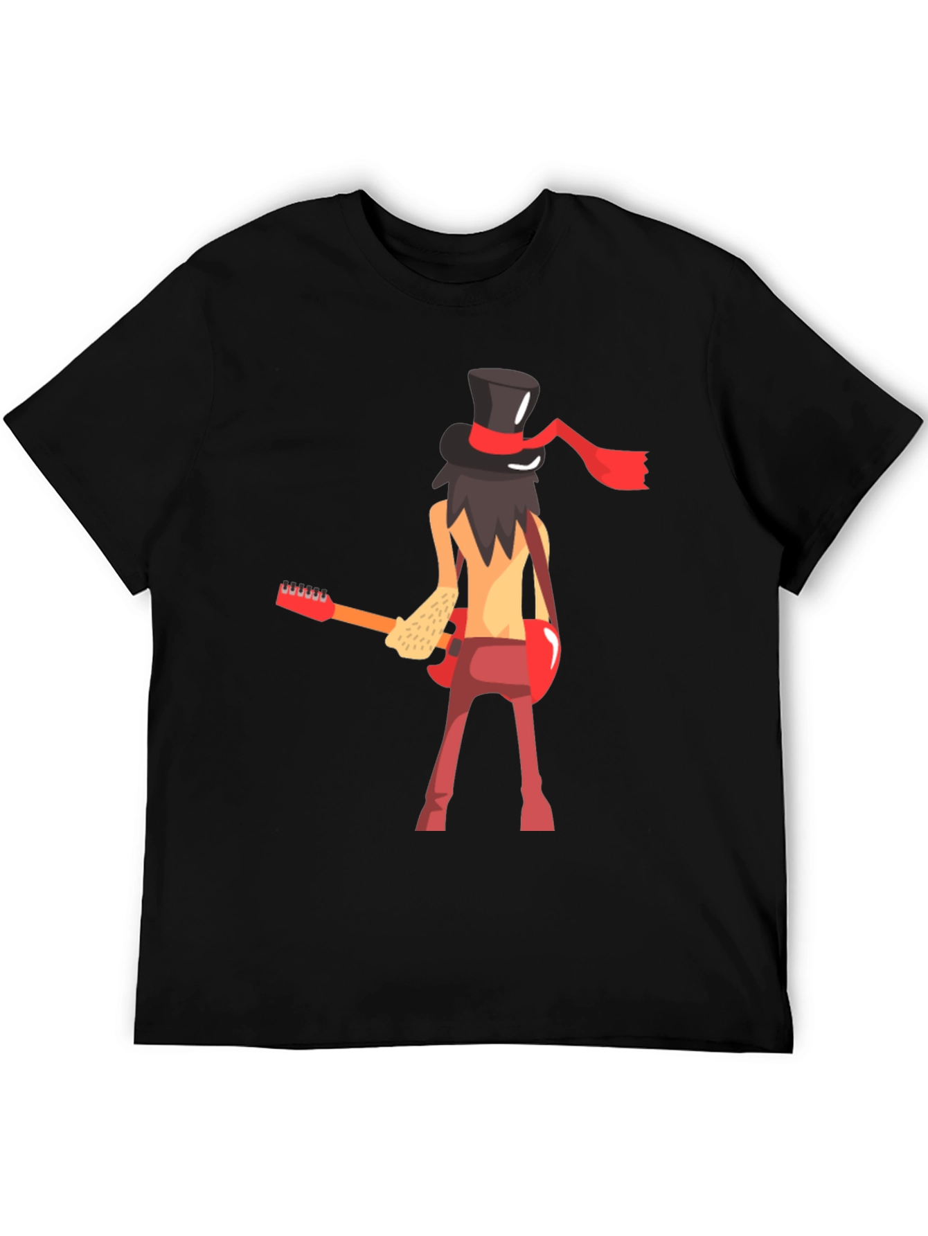 Cool Guitarist Cartoon Graphic T-Shirt
