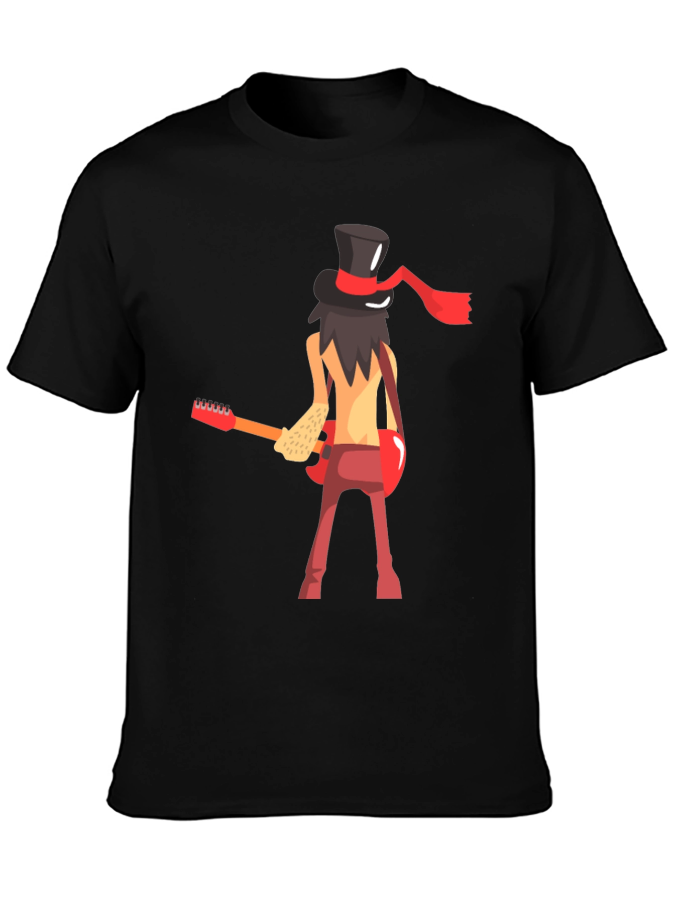 Cool Guitarist Cartoon Graphic T-Shirt