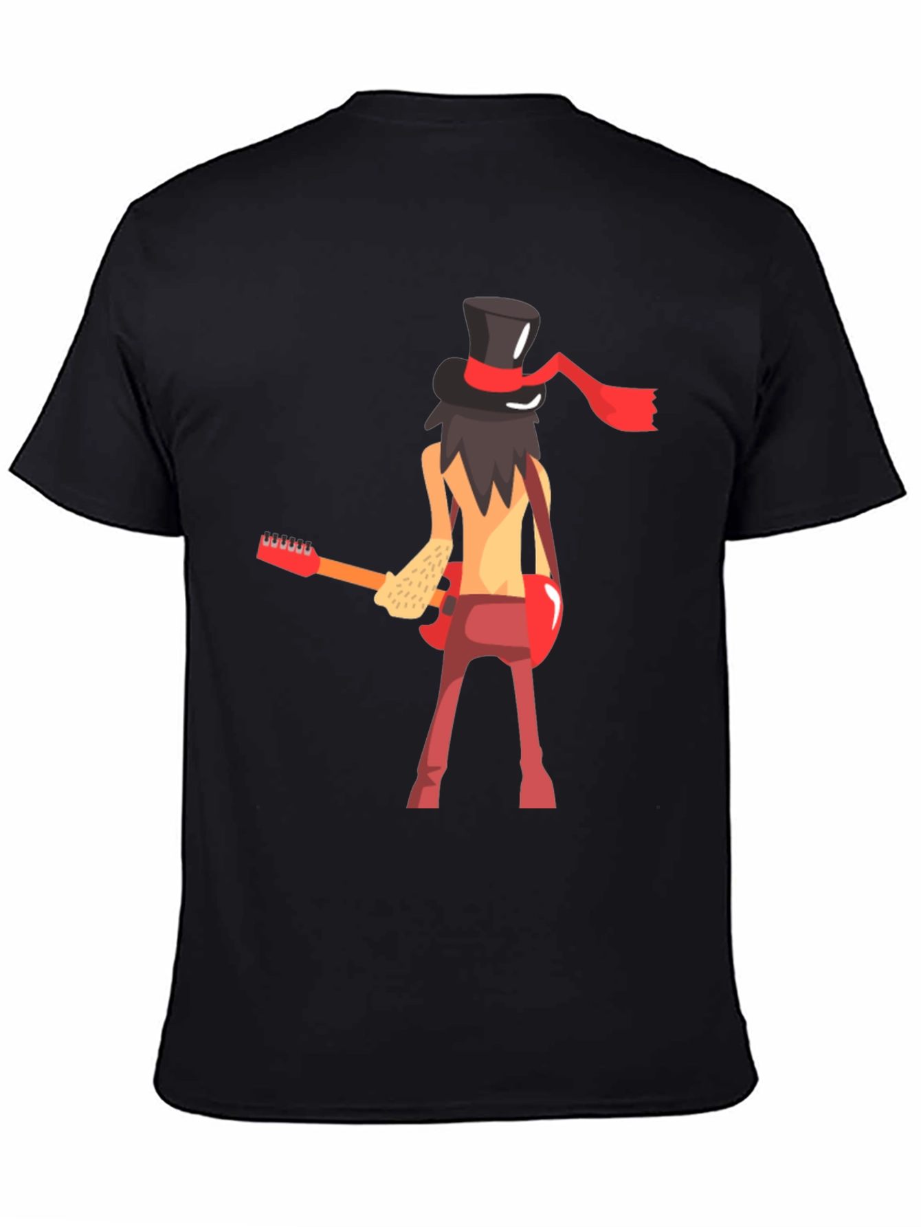 Cool Guitarist Cartoon Graphic T-Shirt