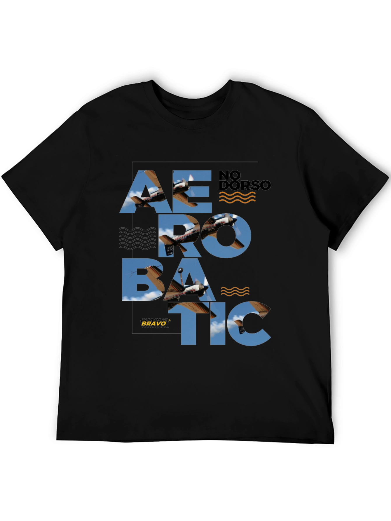 Aerobatic Airplane Graphic Tee - Stylish Black T-Shirt