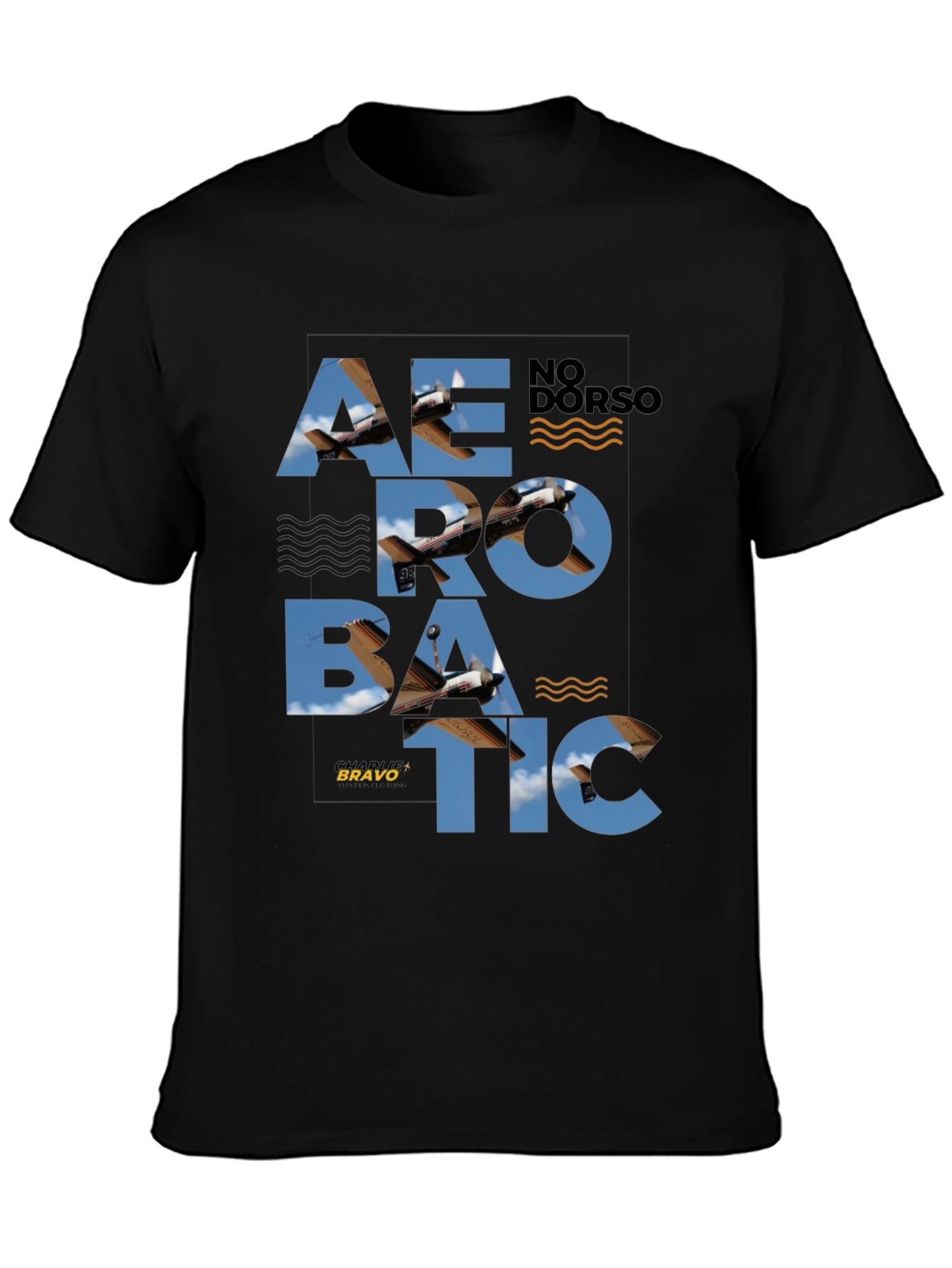 Aerobatic Airplane Graphic Tee - Stylish Black T-Shirt