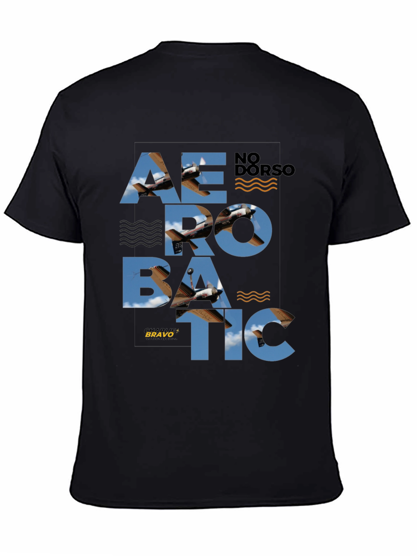 Aerobatic Airplane Graphic Tee - Stylish Black T-Shirt