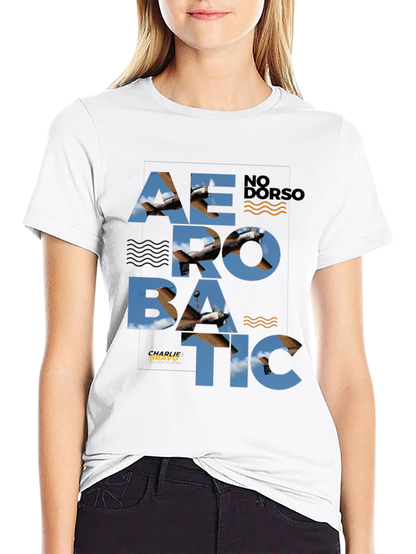 Aerobatic Airplane Graphic Tee - Stylish Black T-Shirt