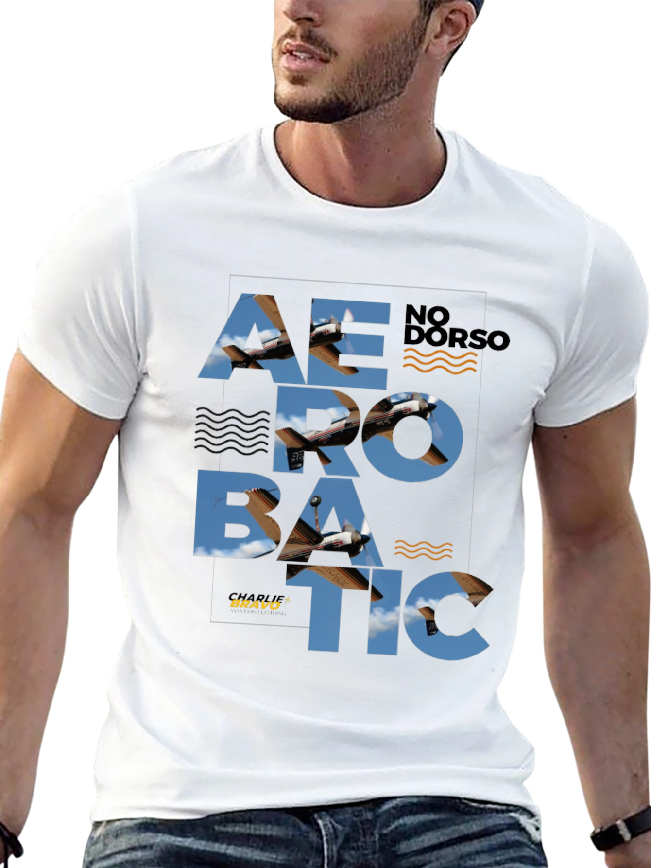 Aerobatic Airplane Graphic Tee - Stylish Black T-Shirt