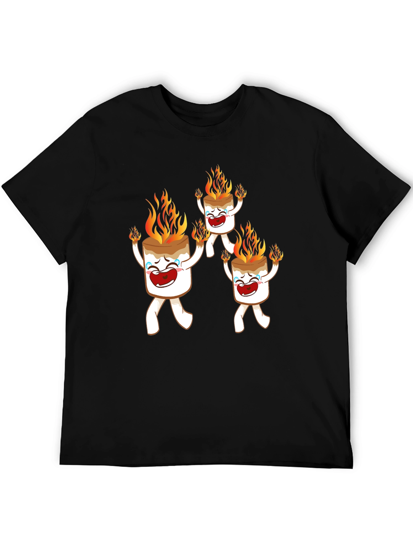 Funny Marshmallow On Fire Graphic Tee