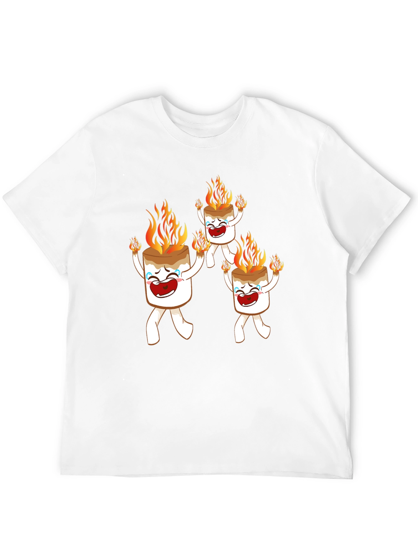 Funny Marshmallow On Fire Graphic Tee