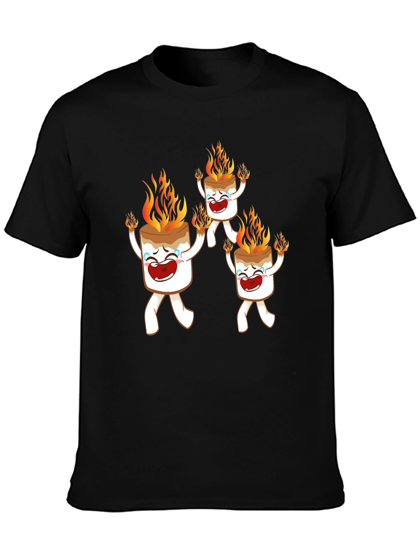 Funny Marshmallow On Fire Graphic Tee