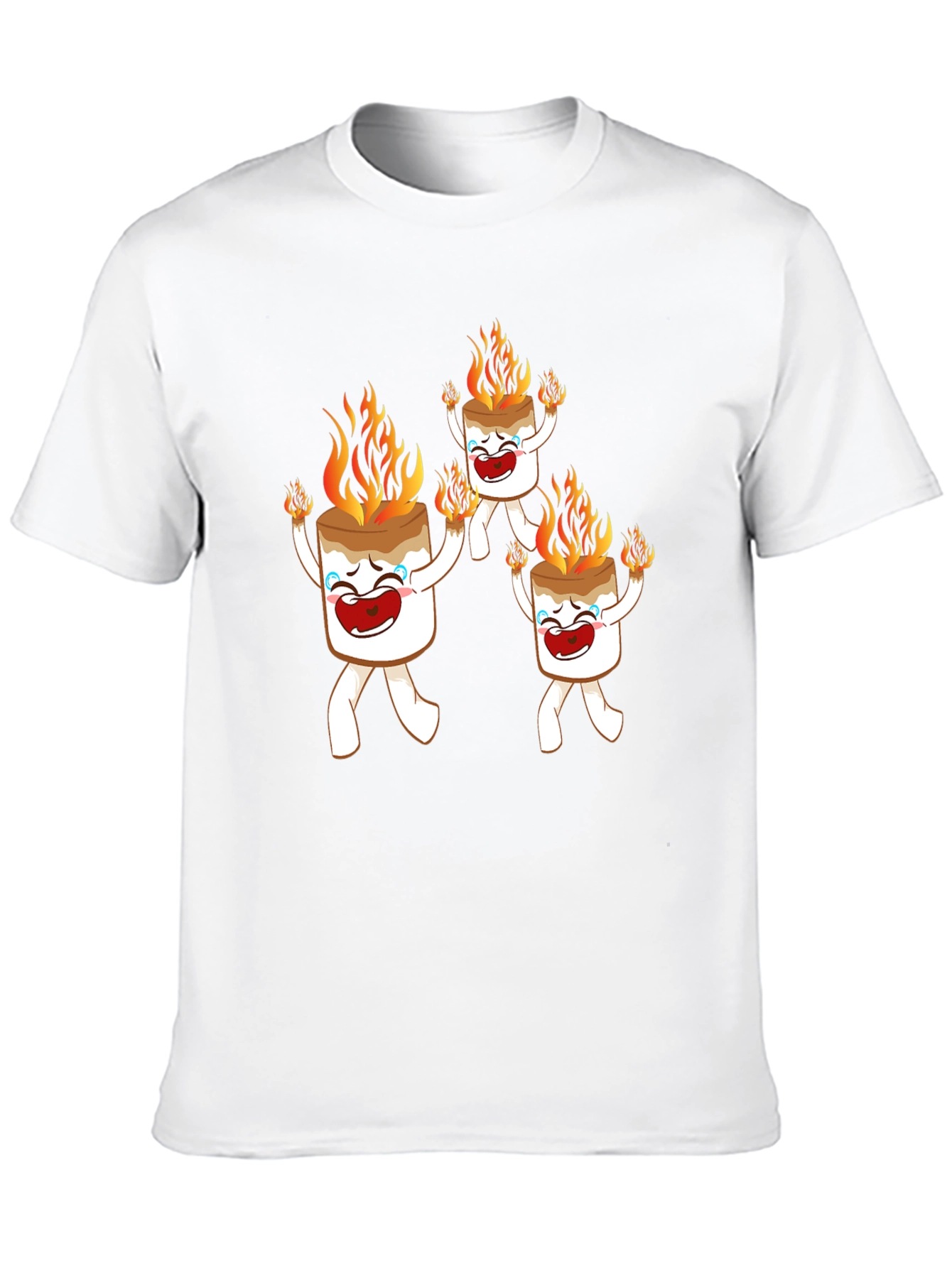 Funny Marshmallow On Fire Graphic Tee