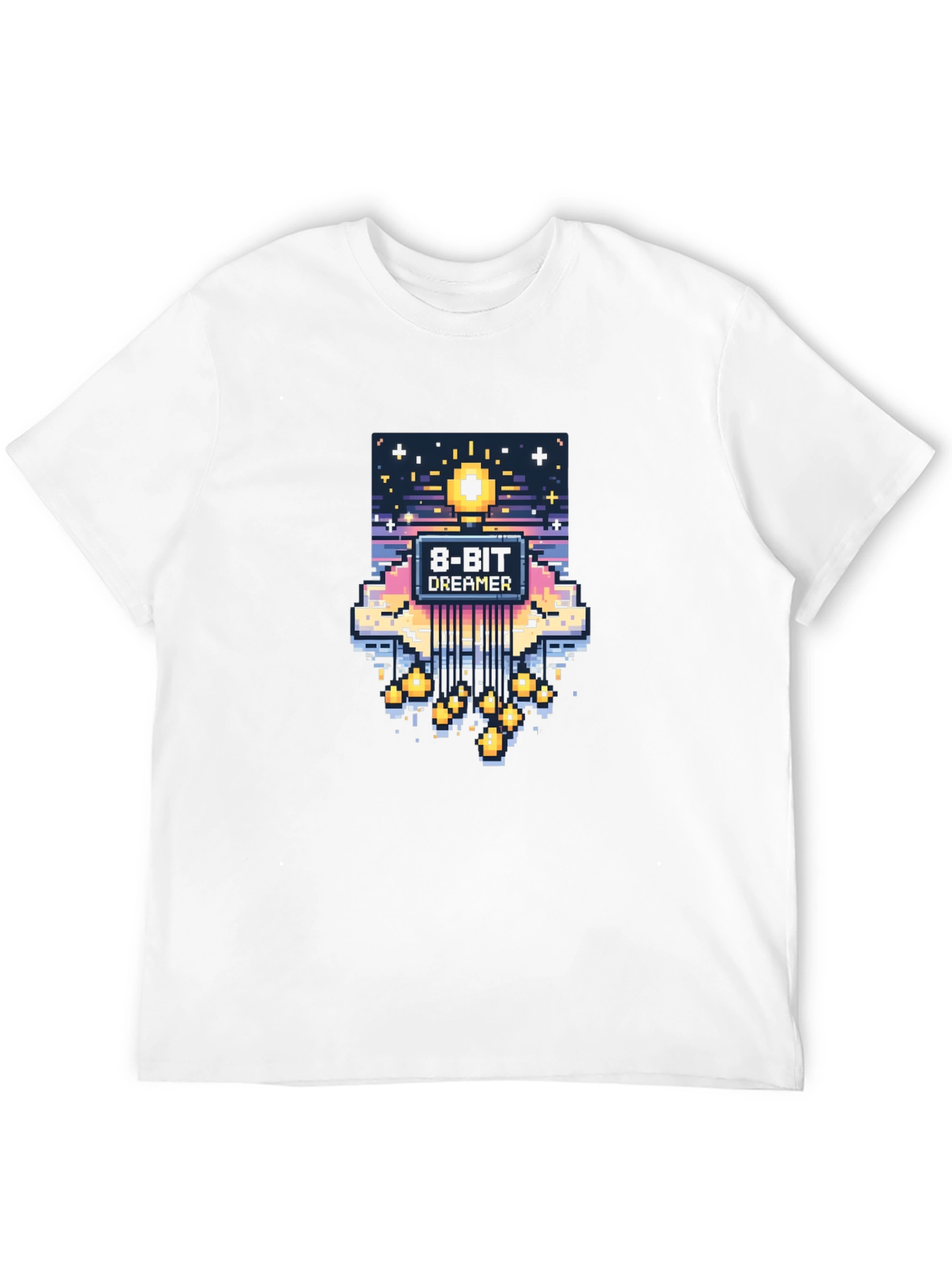 8-Bit Sunset Graphic Tee - Retro Gaming Style