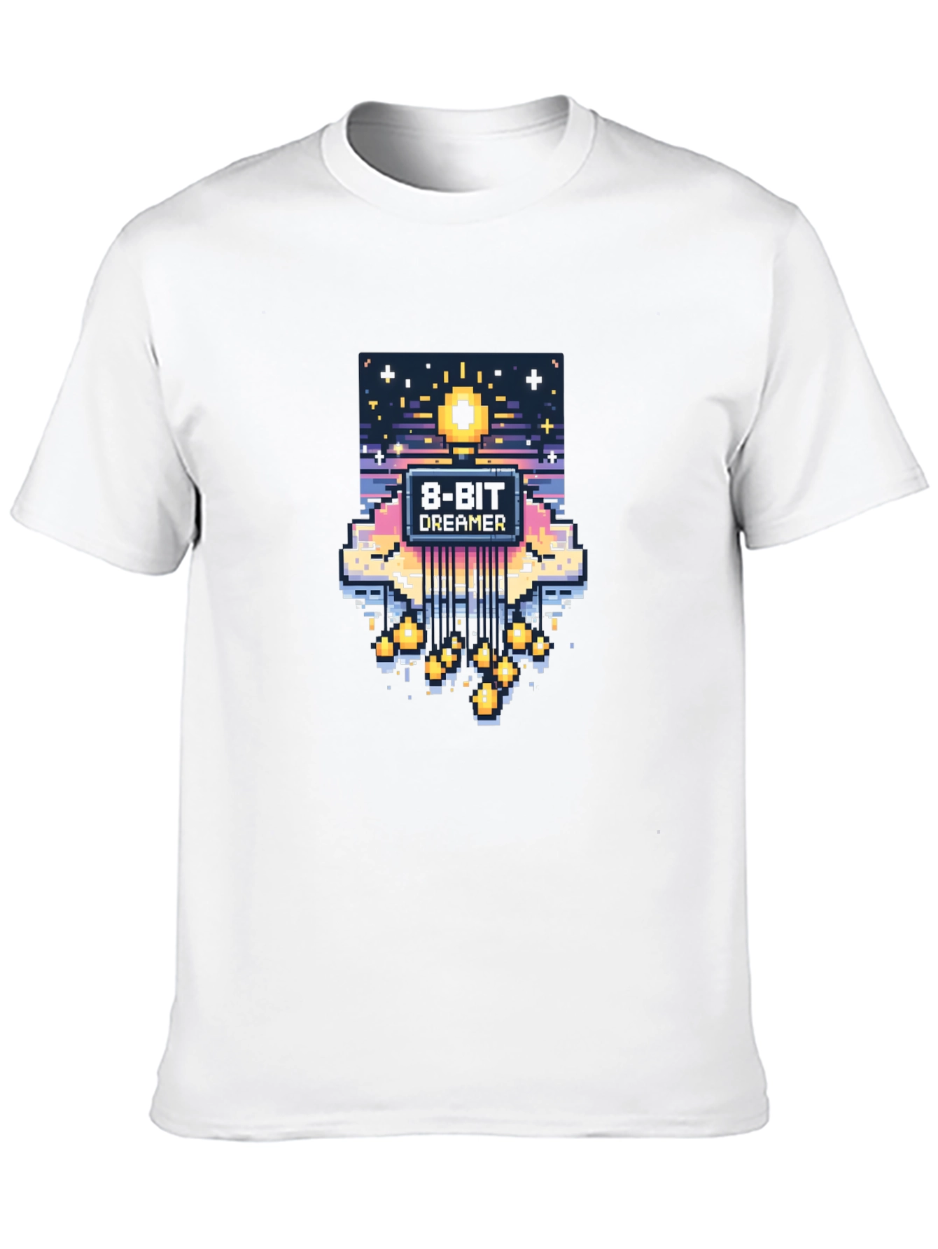 8-Bit Sunset Graphic Tee - Retro Gaming Style