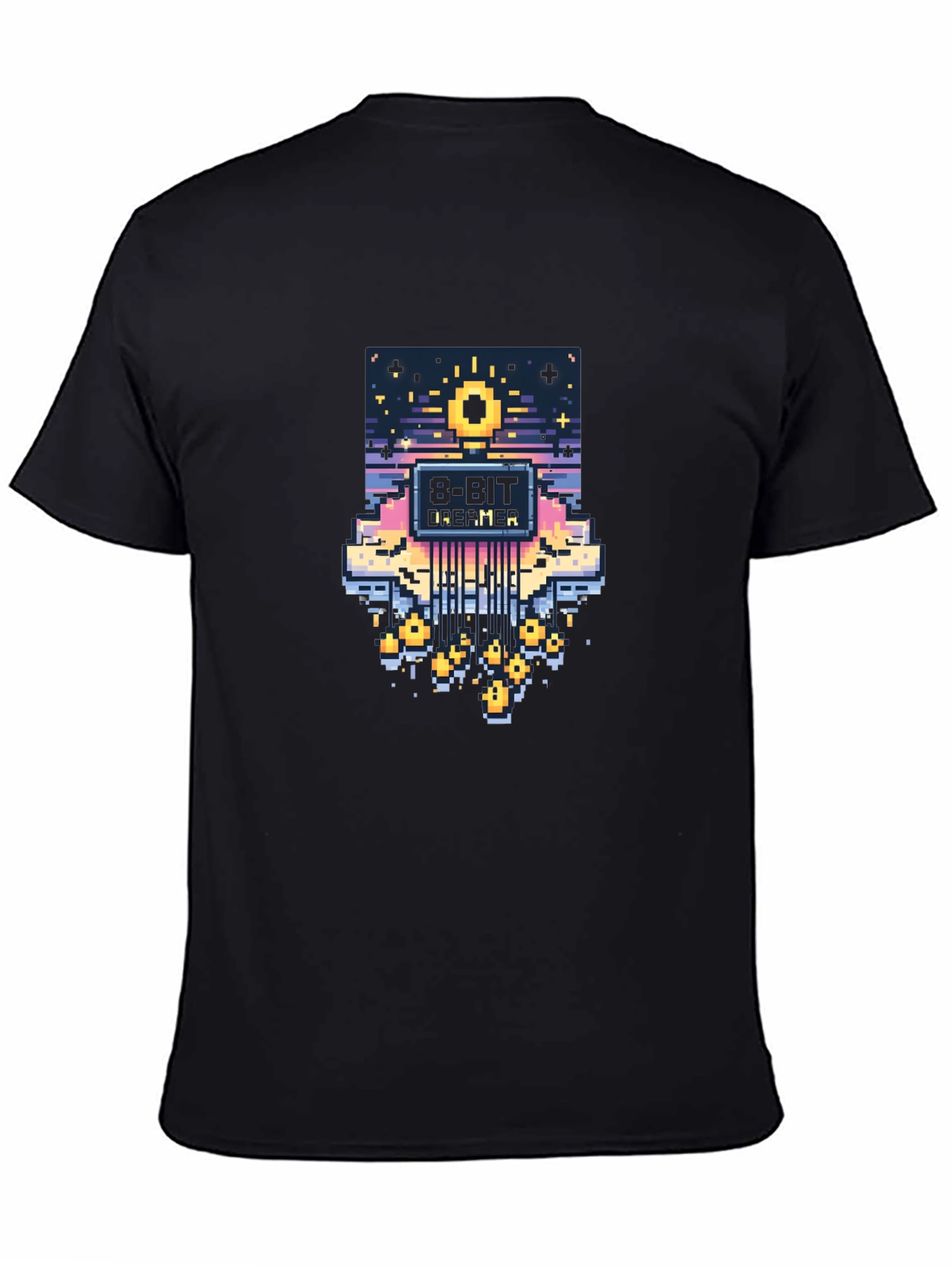 8-Bit Sunset Graphic Tee - Retro Gaming Style