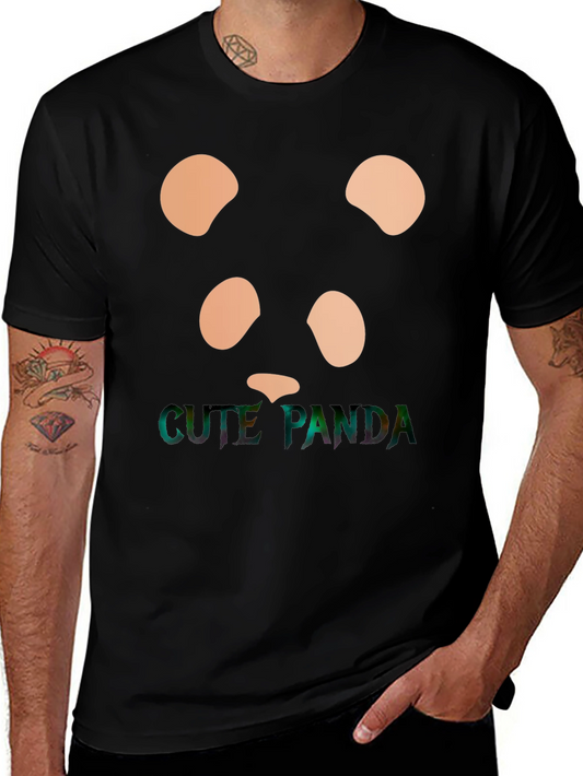 Cute Panda Graphic Tee - Stylish Black T-Shirt