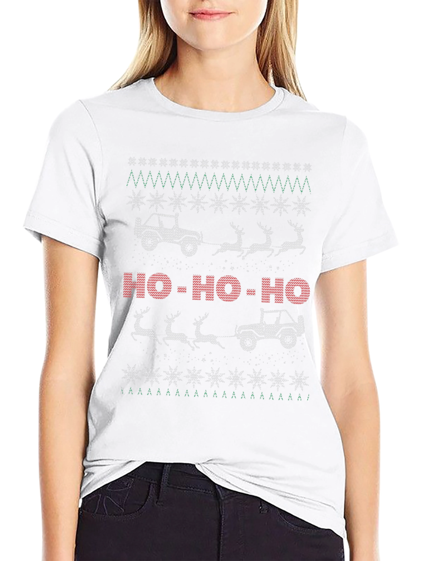 Christmas Jeep Reindeer T-Shirt Holiday Gift