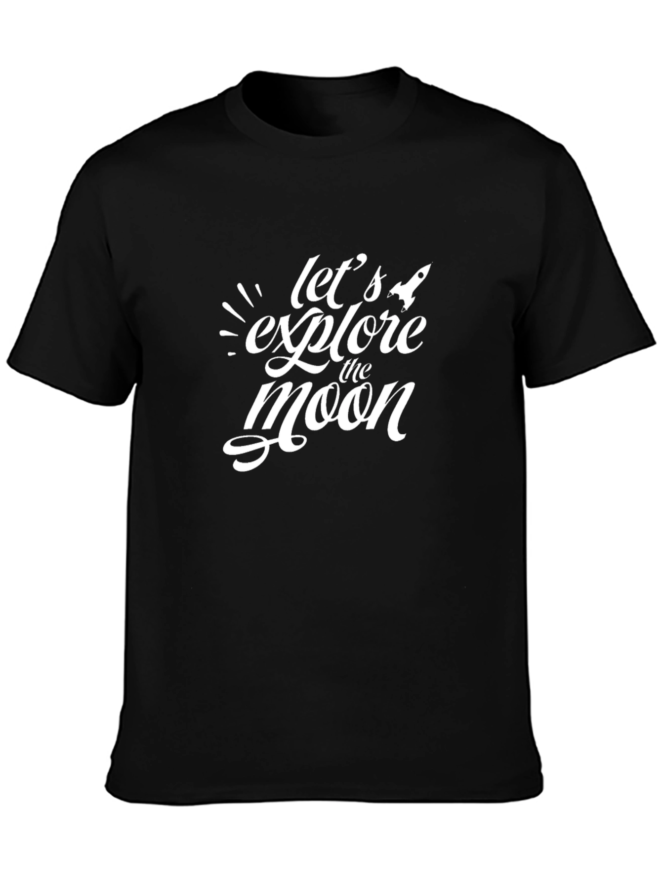 Lets Explore The Moon Black T-Shirt