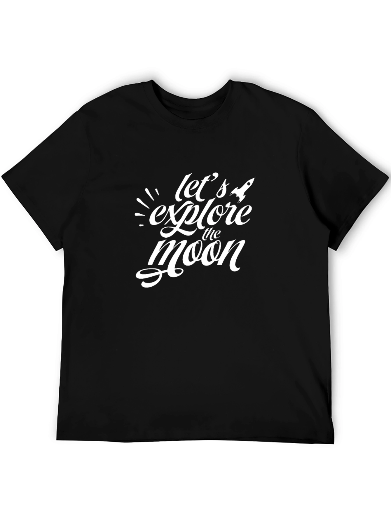 Lets Explore The Moon Black T-Shirt