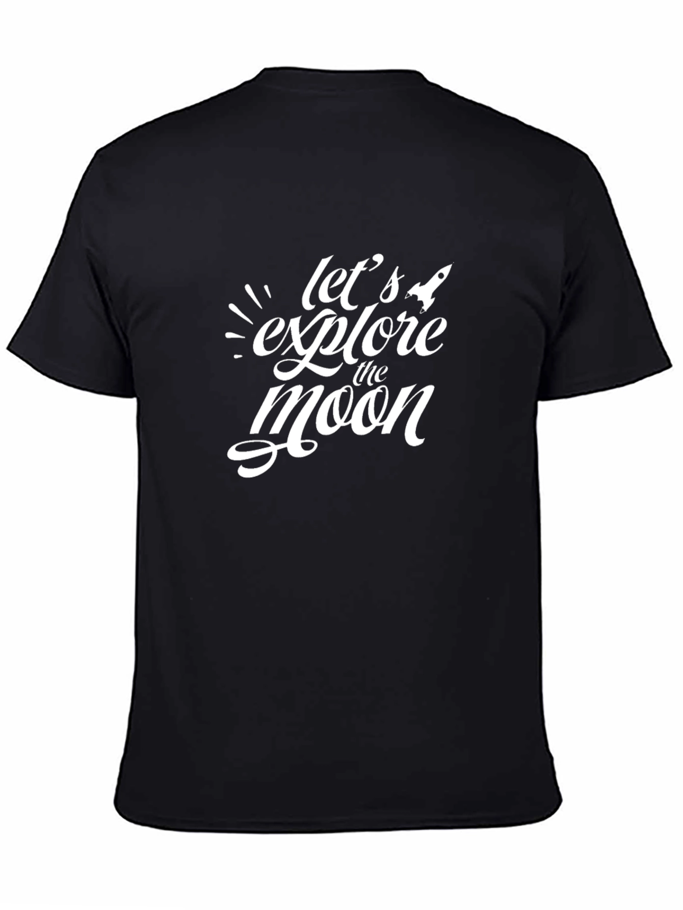 Lets Explore The Moon Black T-Shirt