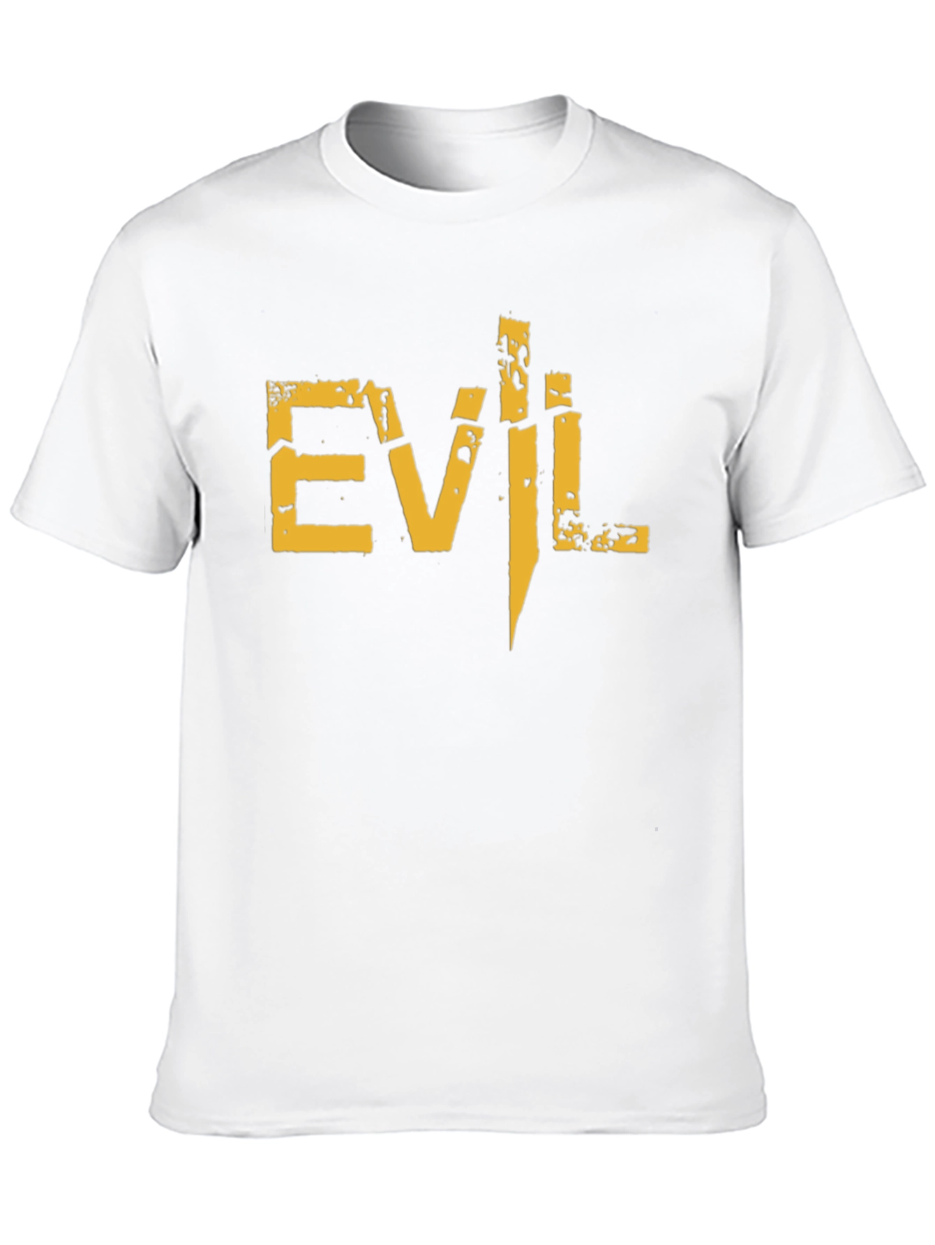 Mens Black Evil Graphic Print Short Sleeve T-Shirt