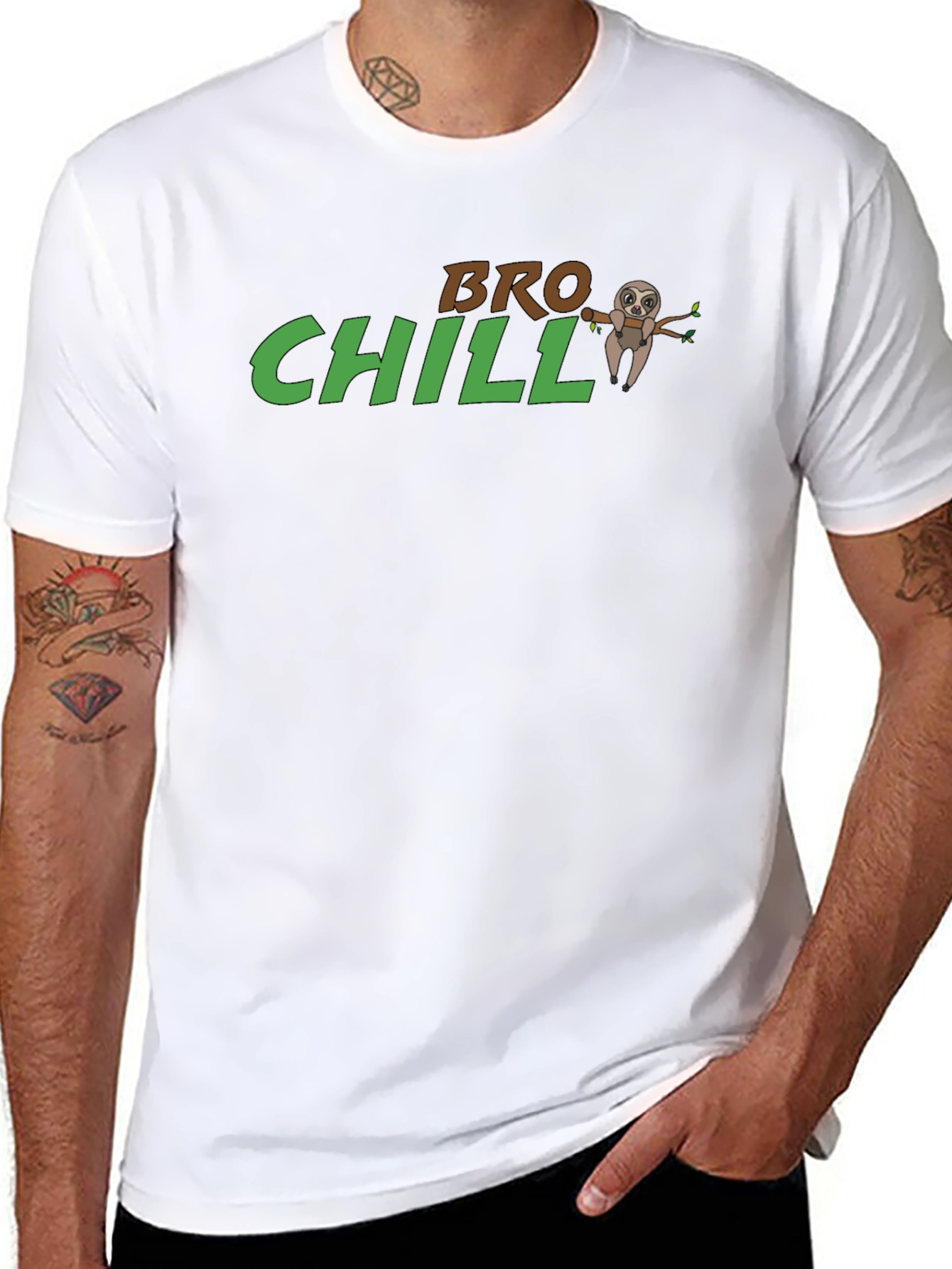 Bro Chill Sloth T-Shirt - Relaxed Casual Wear