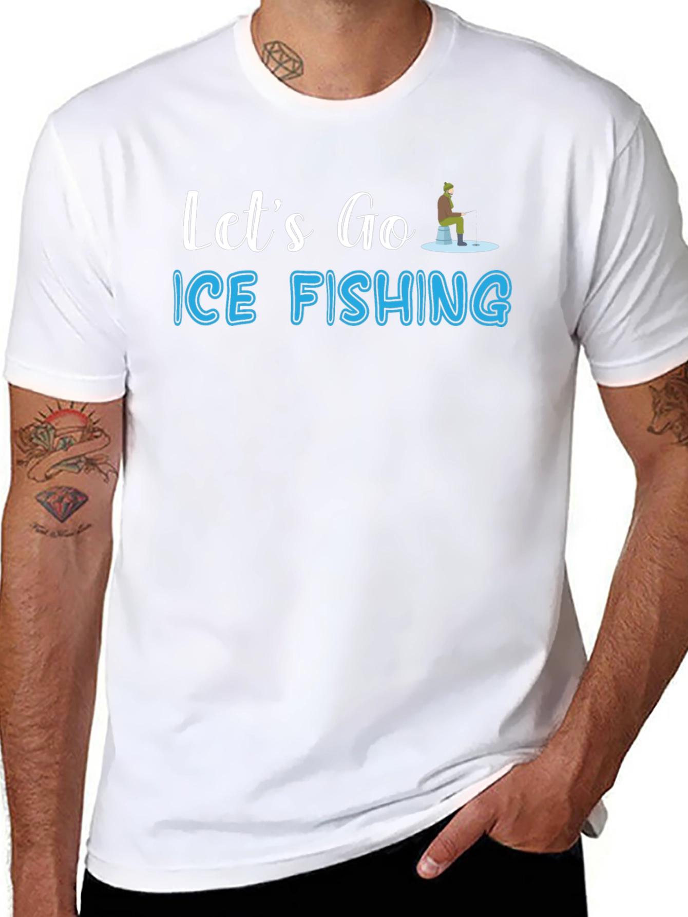 Ice Fishing T-Shirt - Lets Go Fishing Graphic Tee