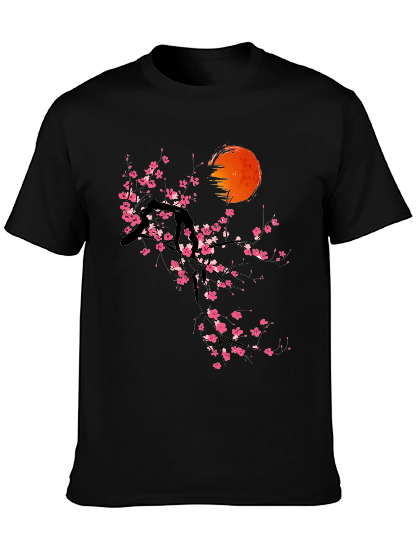 Cherry Blossom Sunset T-Shirt - Artistic Graphic Tee