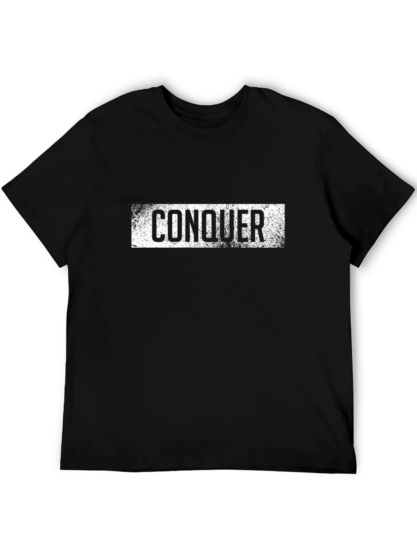 Conquer Black T-Shirt - Distressed Graphic Tee