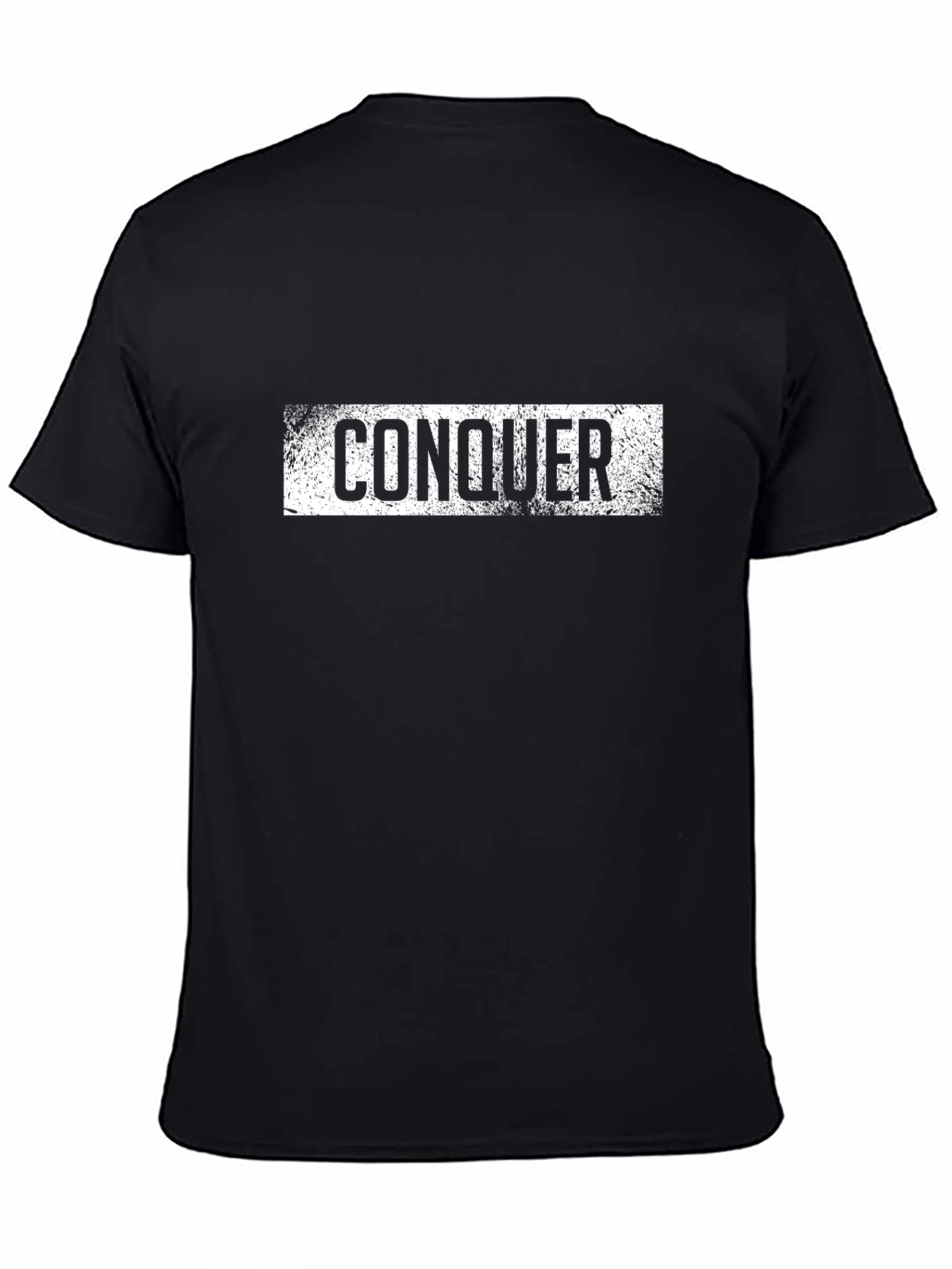 Conquer Black T-Shirt - Distressed Graphic Tee