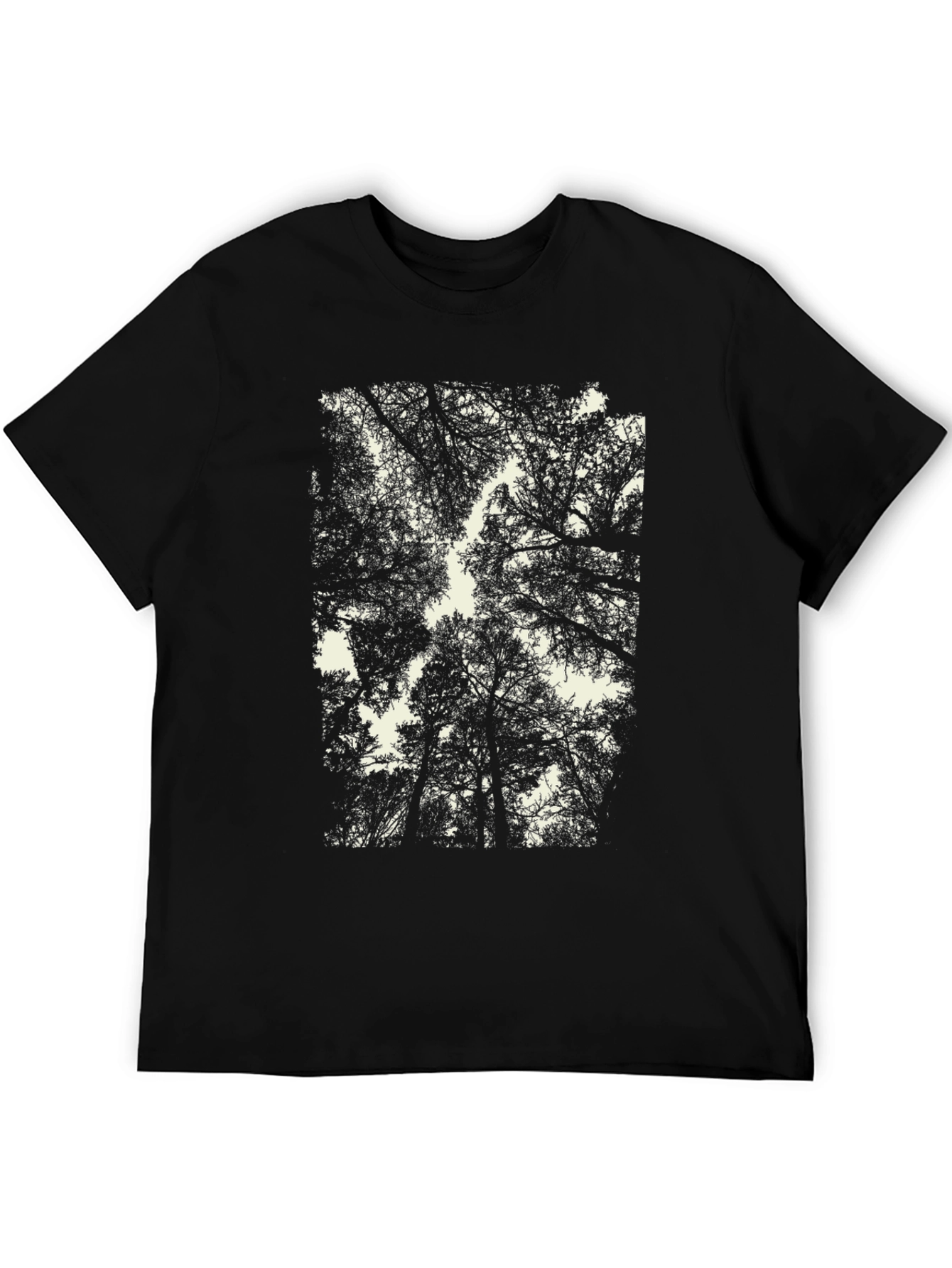Abstract Forest Canopy Graphic Tee - Black