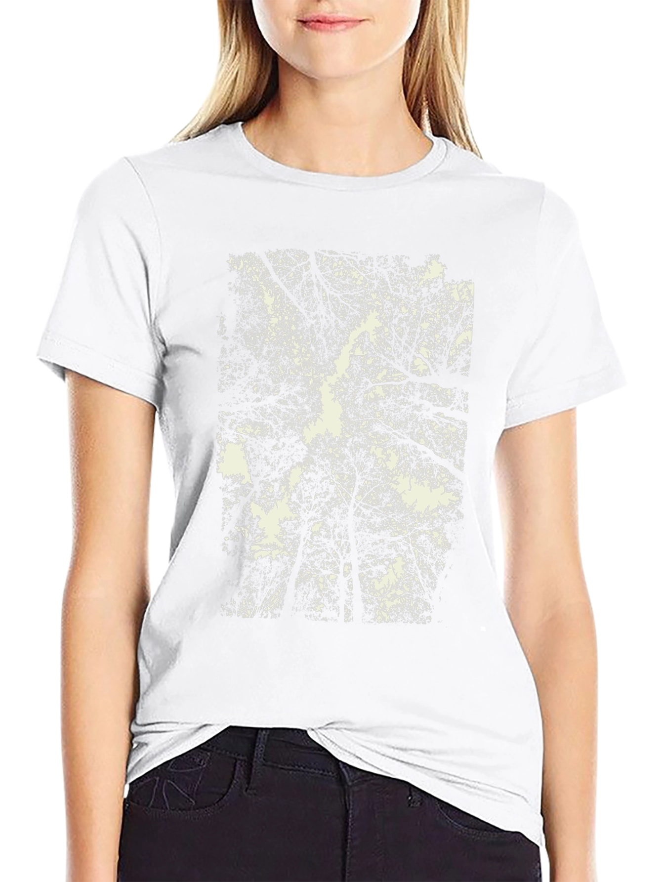 Abstract Forest Canopy Graphic Tee - Black