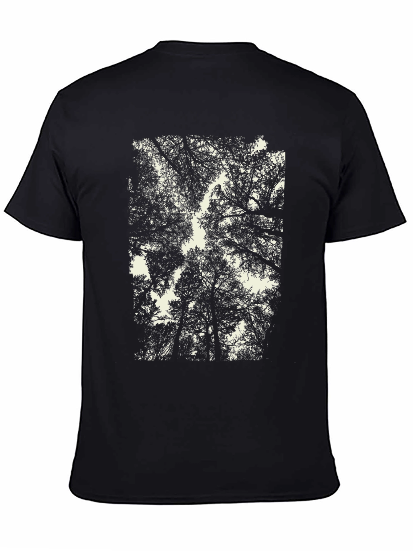 Abstract Forest Canopy Graphic Tee - Black