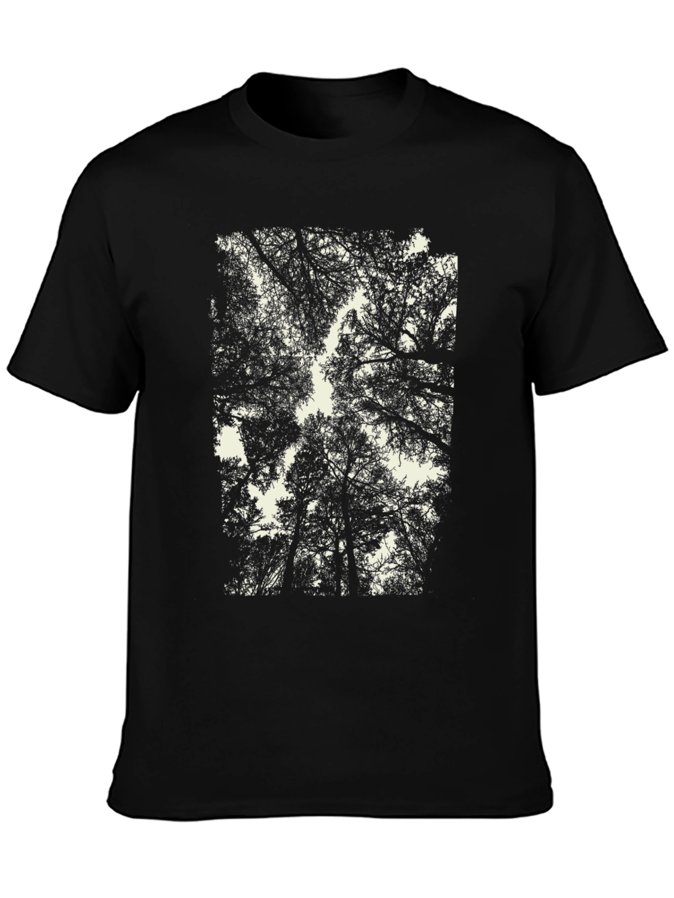 Abstract Forest Canopy Graphic Tee - Black