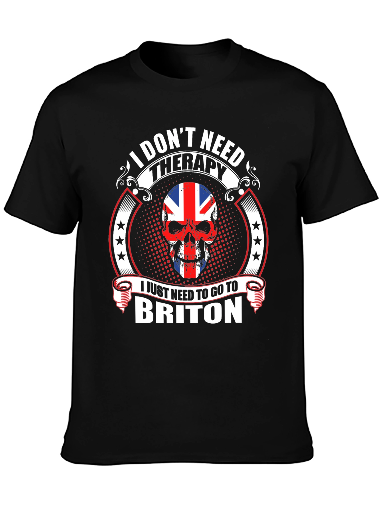 Briton Skull Graphic Tee - No Therapy Needed!