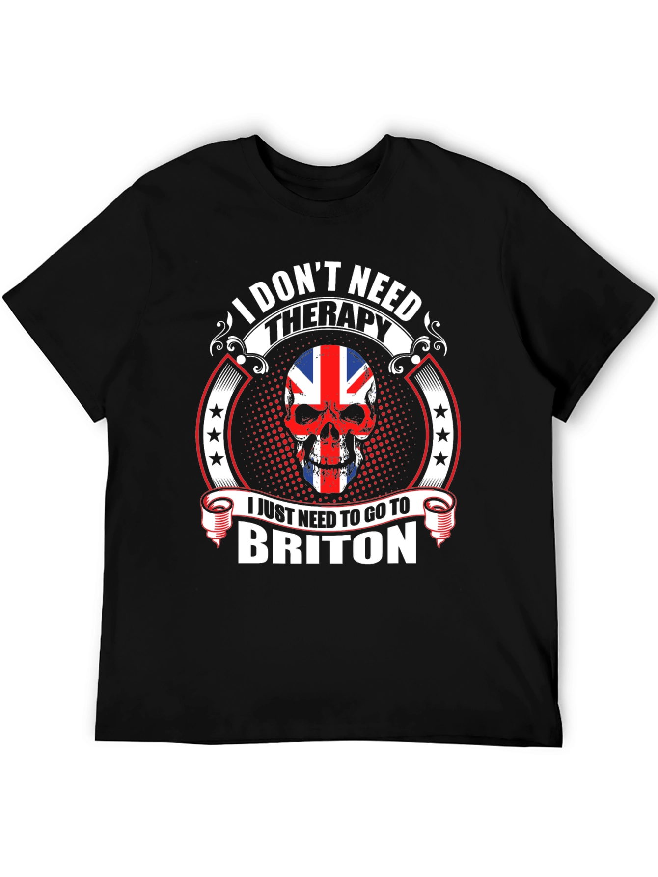 Briton Skull Graphic Tee - No Therapy Needed!