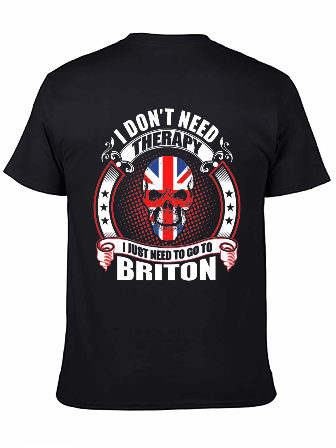 Briton Skull Graphic Tee - No Therapy Needed!