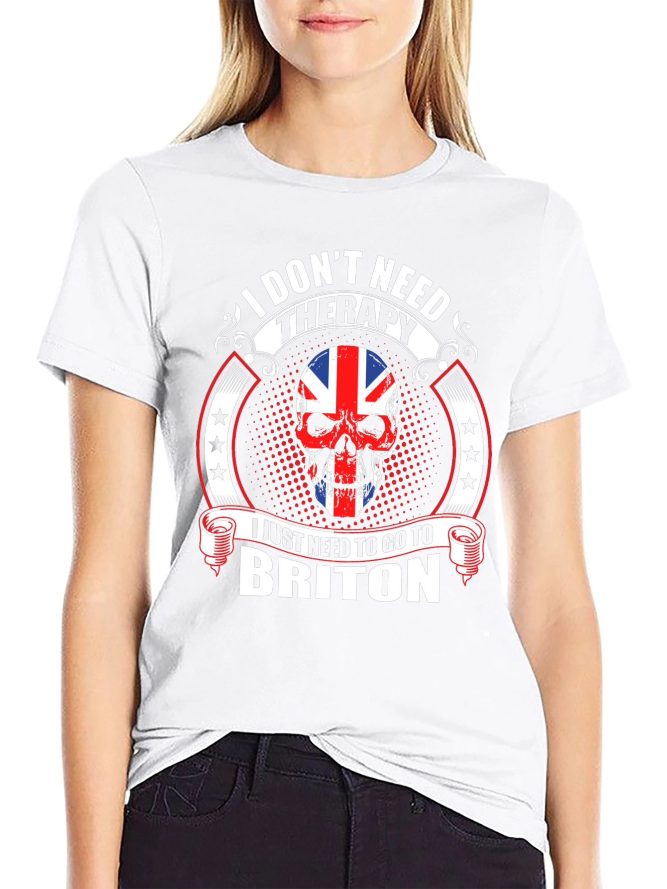 Briton Skull Graphic Tee - No Therapy Needed!
