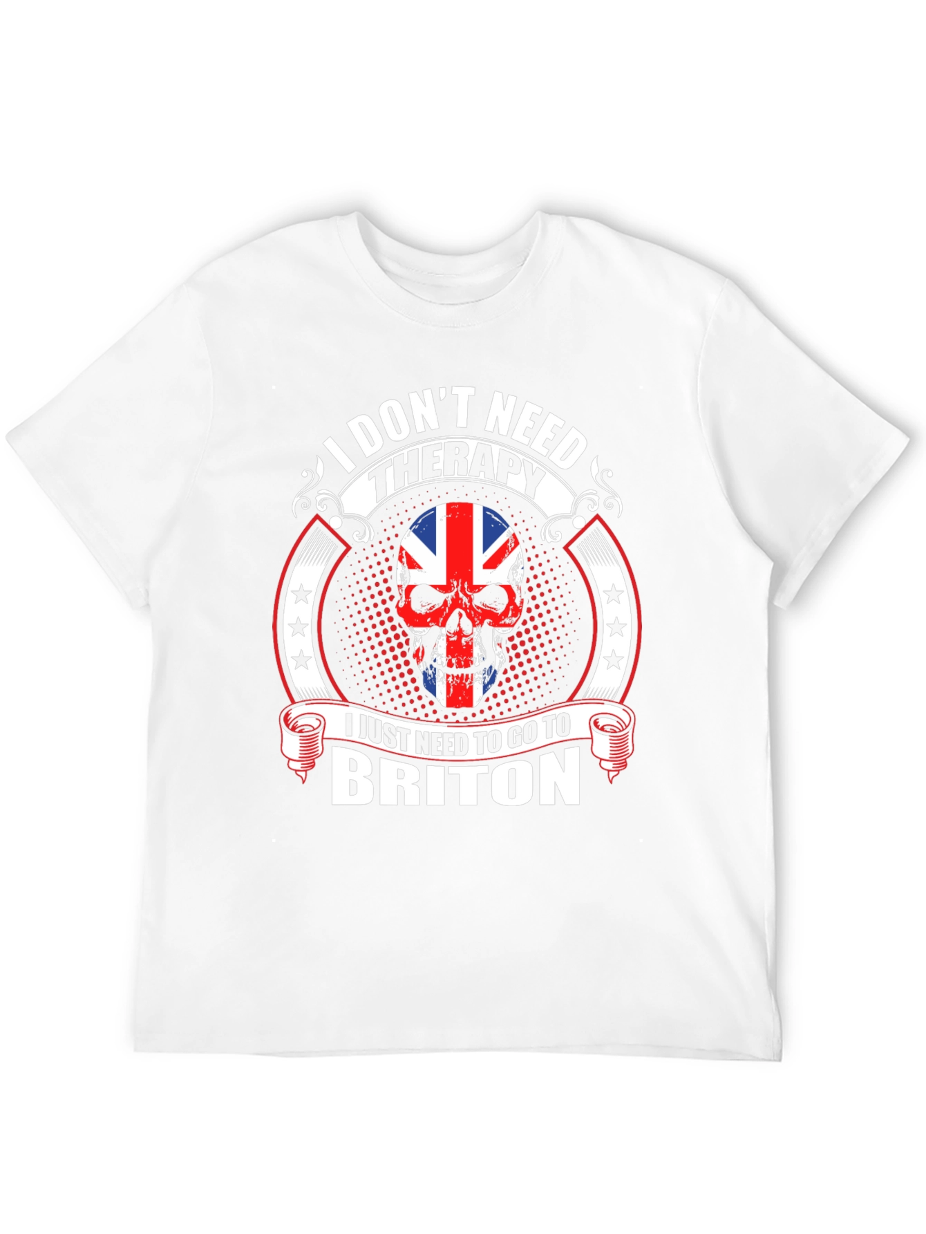 Briton Skull Graphic Tee - No Therapy Needed!