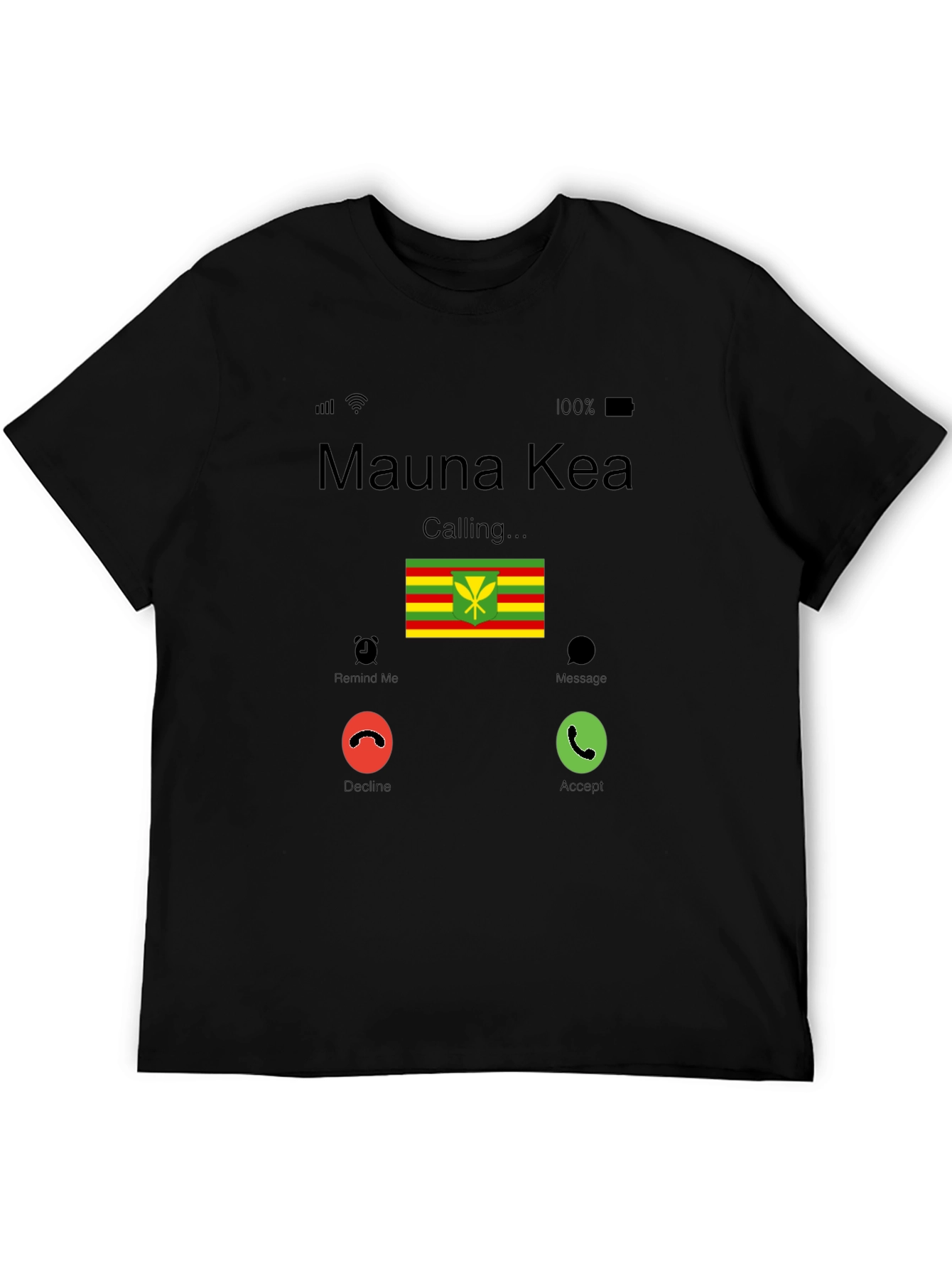Mauna Kea Calling T-Shirt - Hawaiian Flag Design