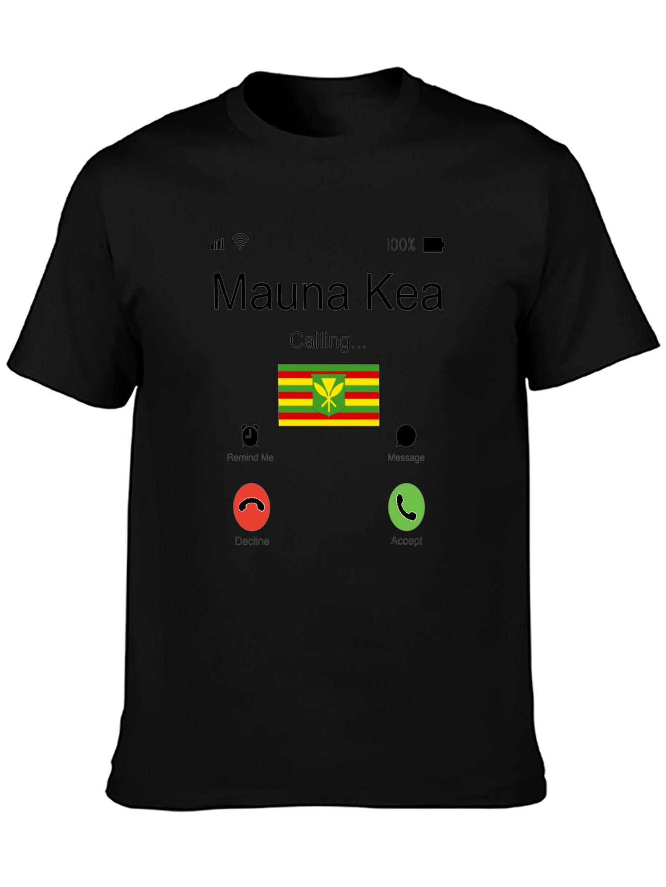 Mauna Kea Calling T-Shirt - Hawaiian Flag Design