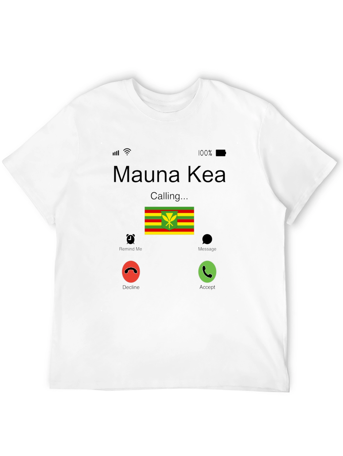 Mauna Kea Calling T-Shirt - Hawaiian Flag Design
