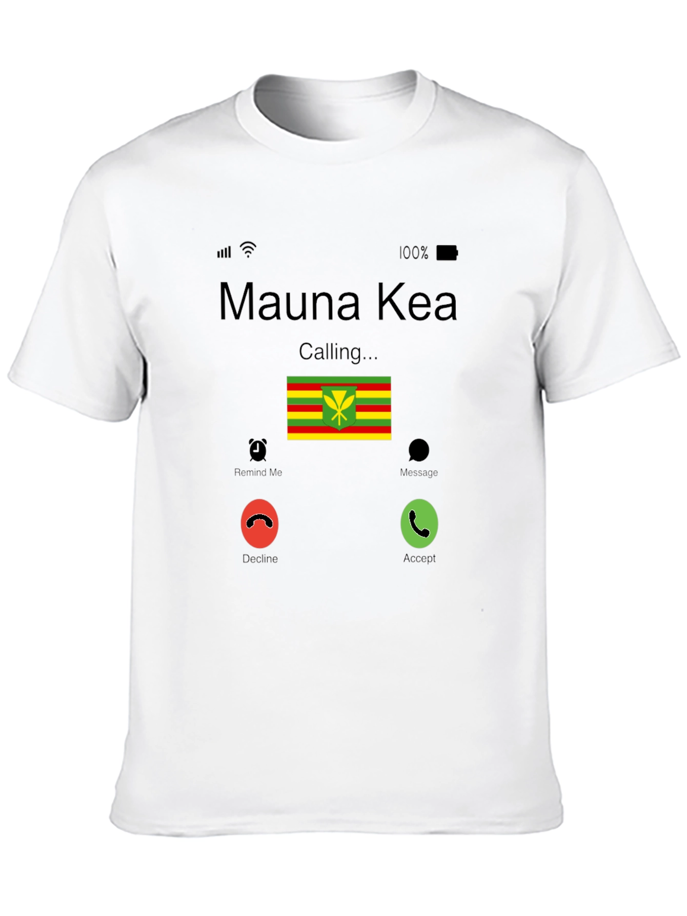 Mauna Kea Calling T-Shirt - Hawaiian Flag Design