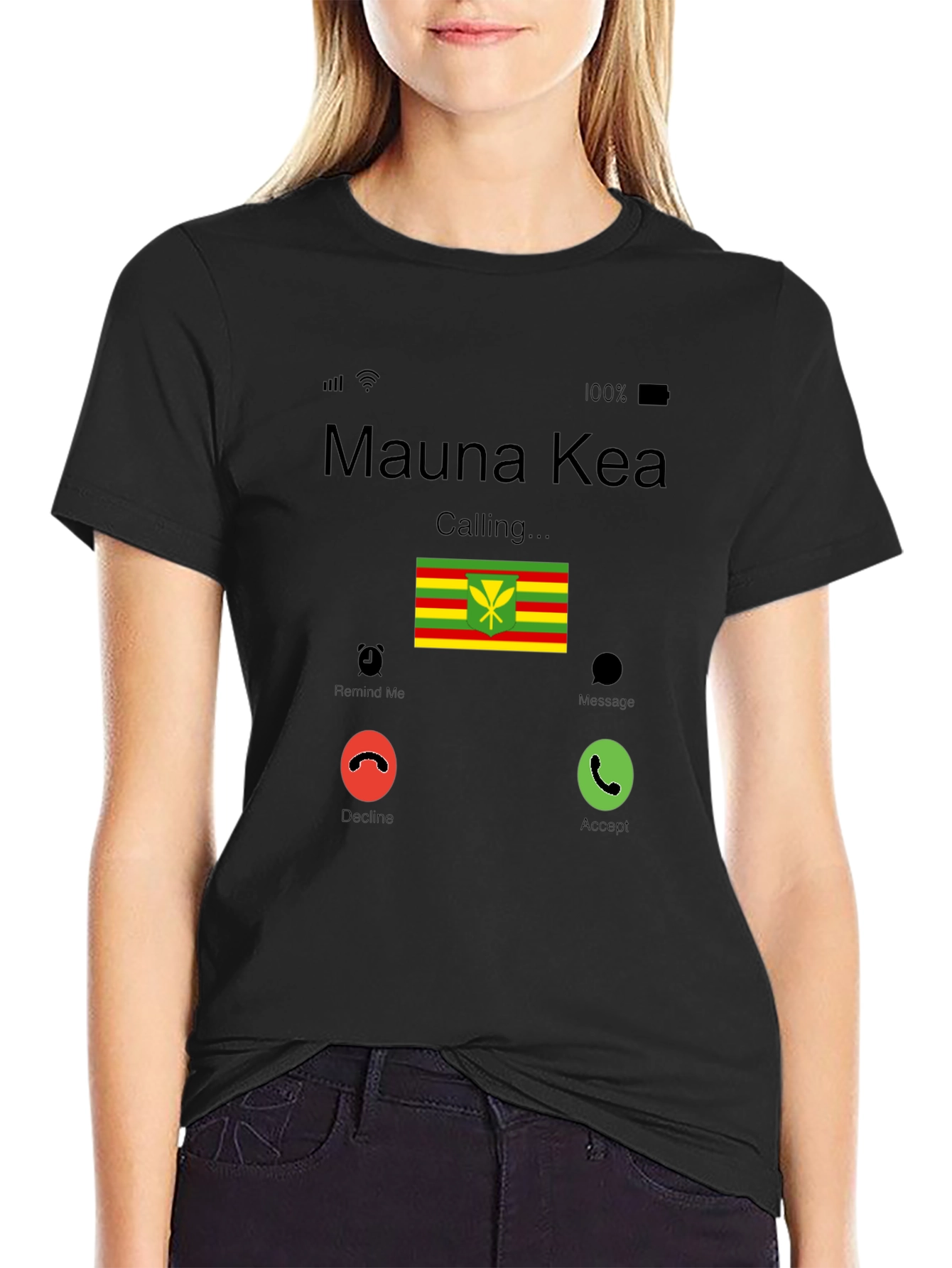 Mauna Kea Calling T-Shirt - Hawaiian Flag Design