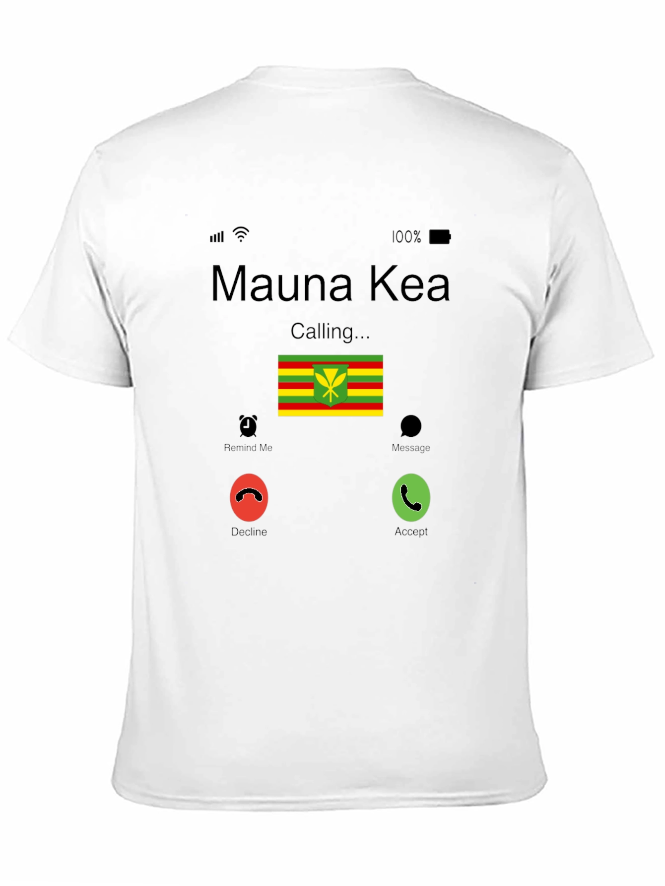 Mauna Kea Calling T-Shirt - Hawaiian Flag Design