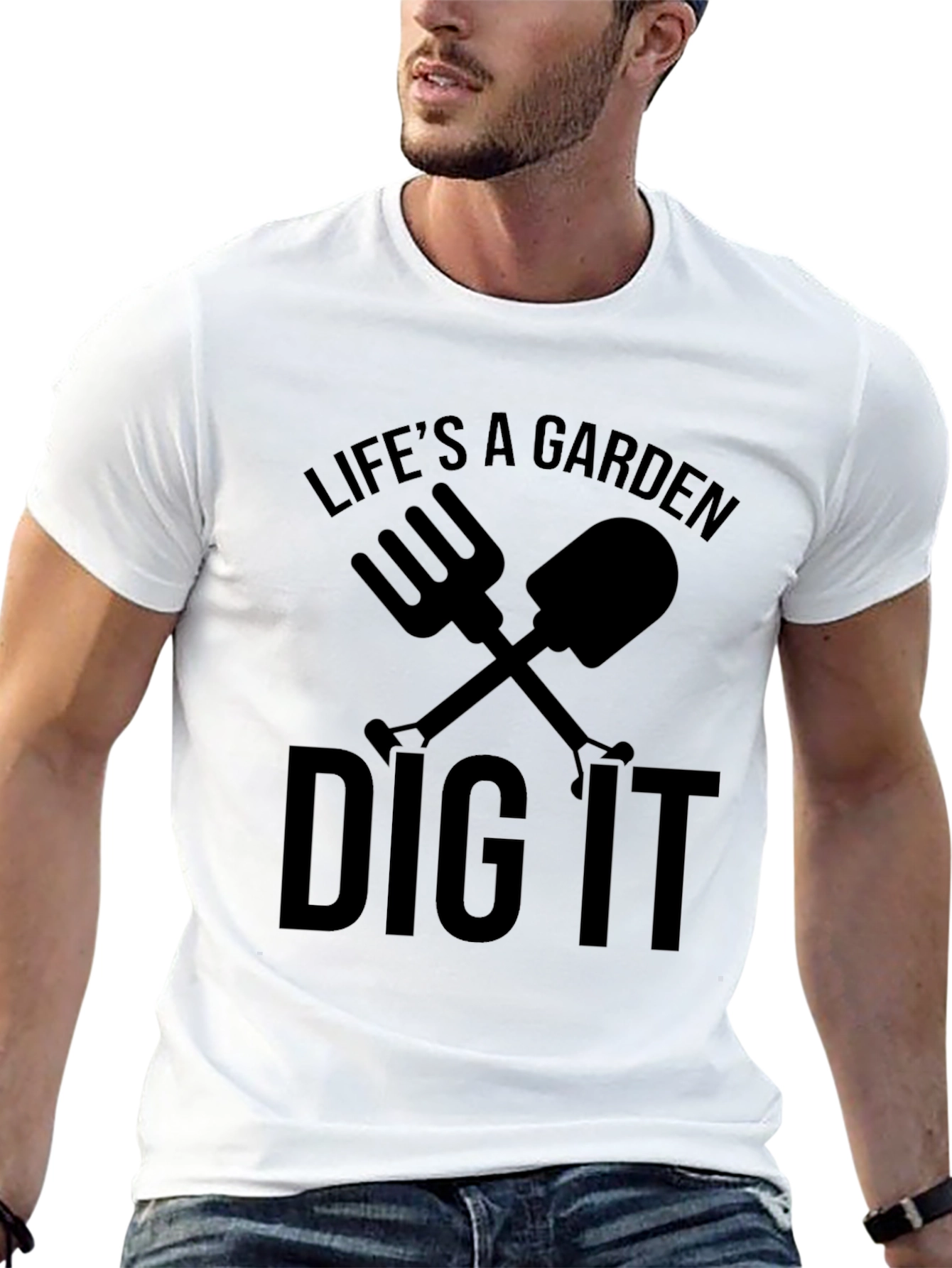 Lifes a Garden Dig It Mens Black T-Shirt