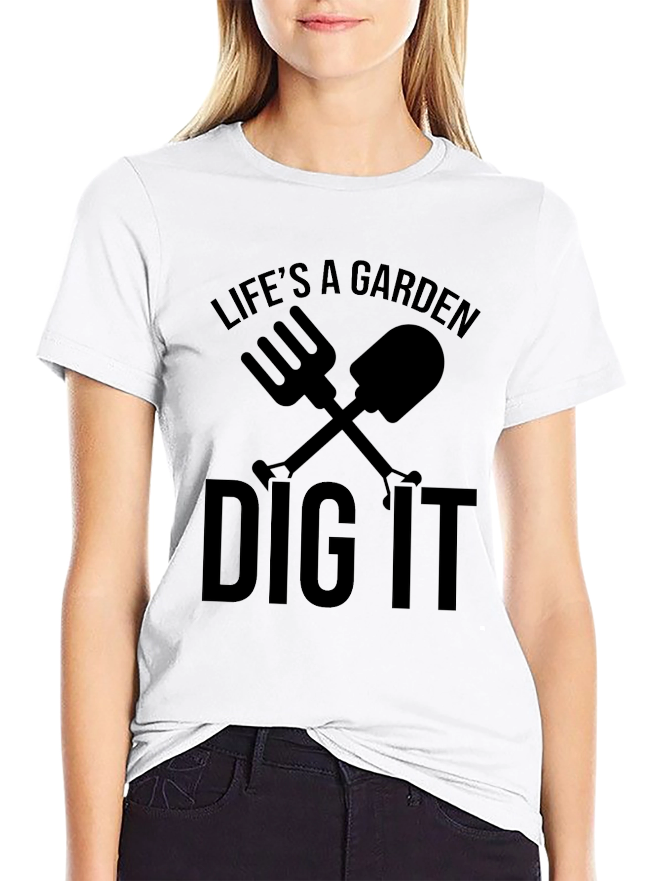 Lifes a Garden Dig It Mens Black T-Shirt